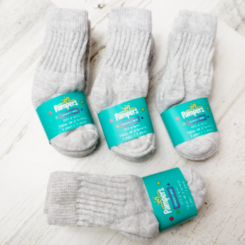 12 Pair Baby Socks Solid GRAY Crew 0-6 Months